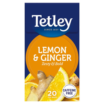 Tetley Herbal Zingy Lemon & Ginger Bolsas de té 20 por paquete