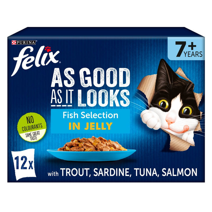 Offre spéciale - Felix aussi bien qu'il a l'air de poisson pour chats senior 12 x 100g