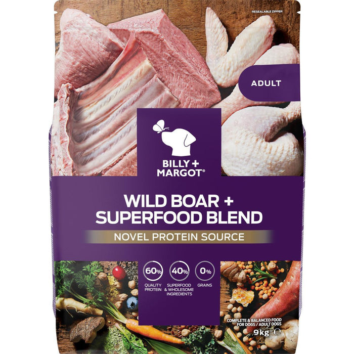 Billy + Margot Wild Boar + Superfood Blend Dry Dog Food 9kg