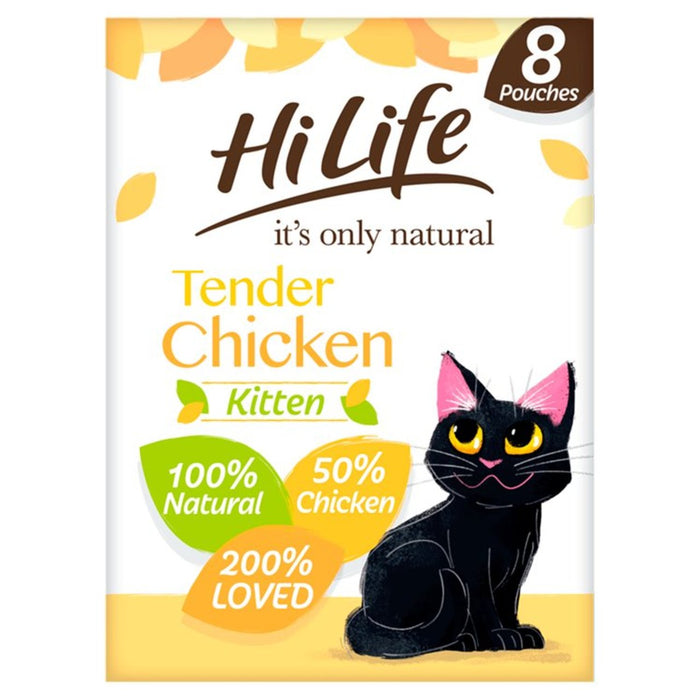 Hilife es solo comida de gatito natural pollo tierno 8 x 70g
