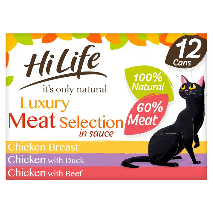 Hilife c'est seulement une sélection de viande de chats de luxe naturel 12 x 70g
