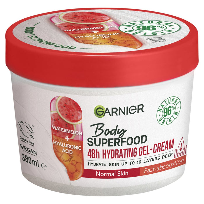 Garnier Body Superfood Body Gel-Creme mit Wassermelone und Hyaluronsäure 380 ml