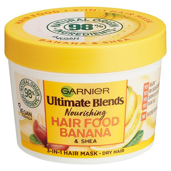 Garnier Ultimate Blends Hair Food Banana Banana 3 en 1 Tray de máscara para el cabello 390 ml