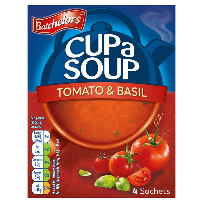 Batchelors taza de sopa tomate y albahaca 4 x 26g