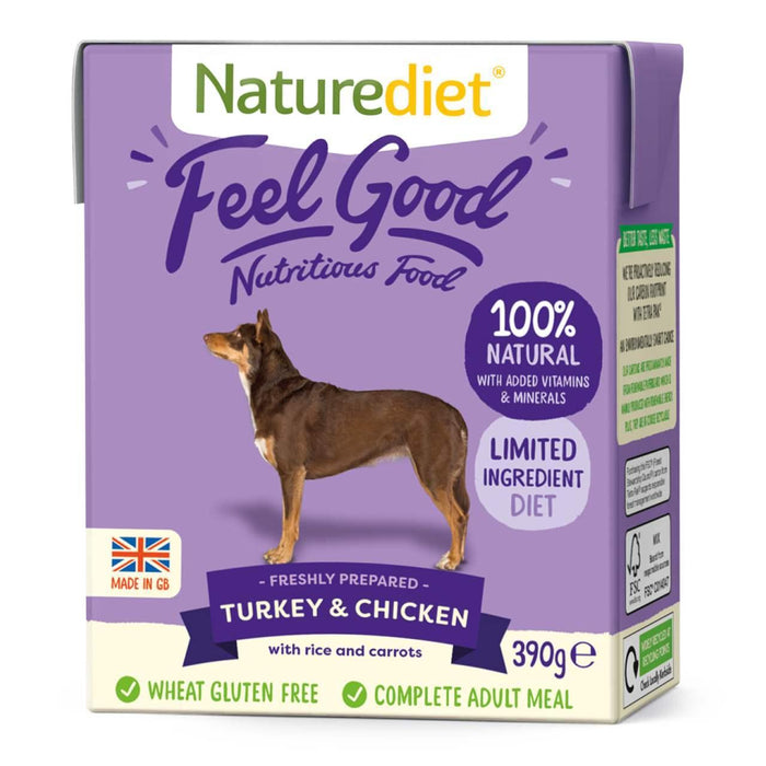 Naturediet Feel Good Turkey & Chicken Complete Wet Dog Food 18 x 390g