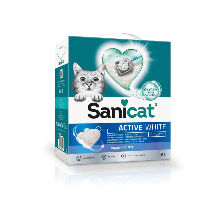 Sanicat actif blanc non parfumé litière de chat 6L
