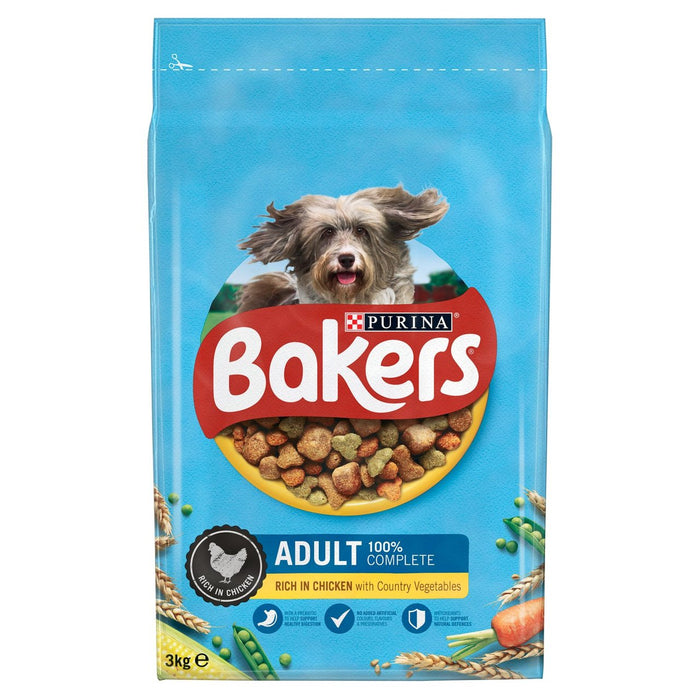 Panaderos comida para perros adultos pollo y verduras 3 kg